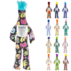 Dammit Doll with a random pattern shows bold colors for playful mood moments.