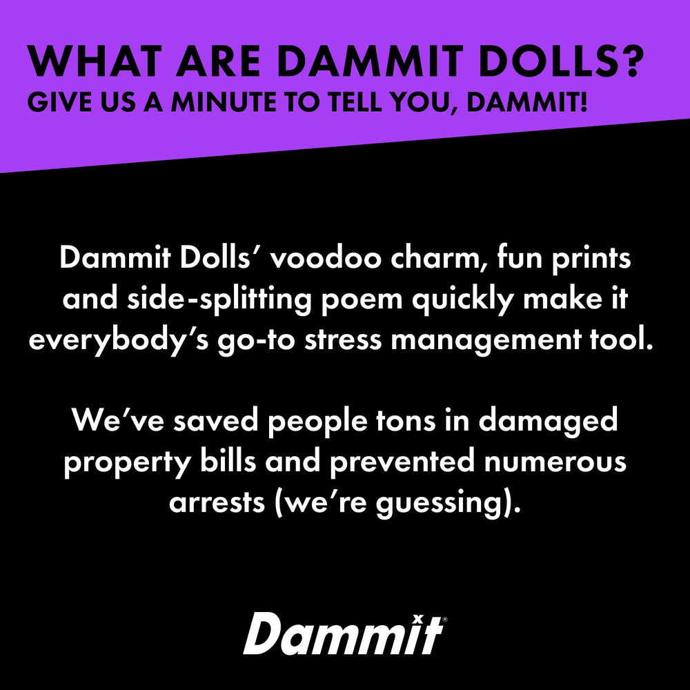 Dammit Doll expressive face adds humor during brainstorming sessions.