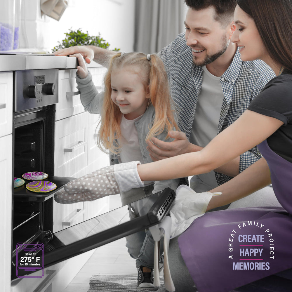 Dan & Darci Craft n Clay gem stickers decorate finished dishes