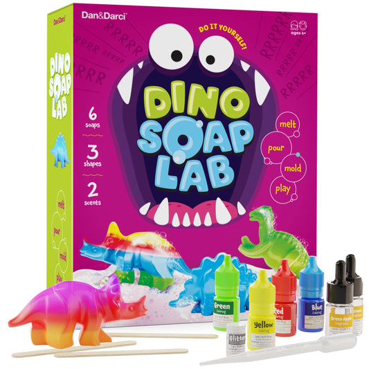 Dan&Darci Dino Soap Kit with dinosaur molds for creative bath-time fun