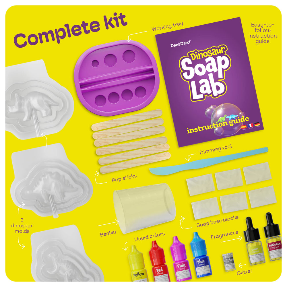 Dan&Darci fragrances included to scent your dino soaps