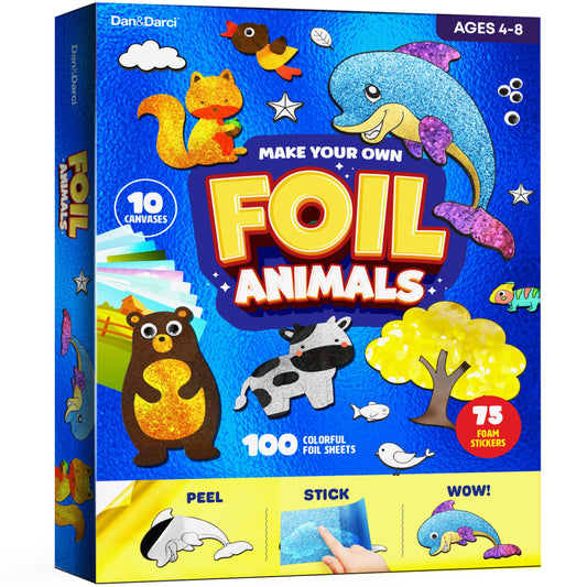 Dan&Darci foil art kit animal canvases invite imaginative play for kids