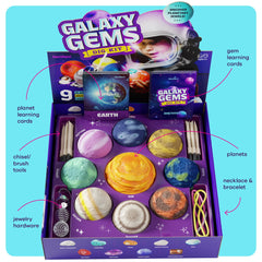 Dan&Darci Galaxy Dig Kit gem collection image with sparkling gemstones revealed