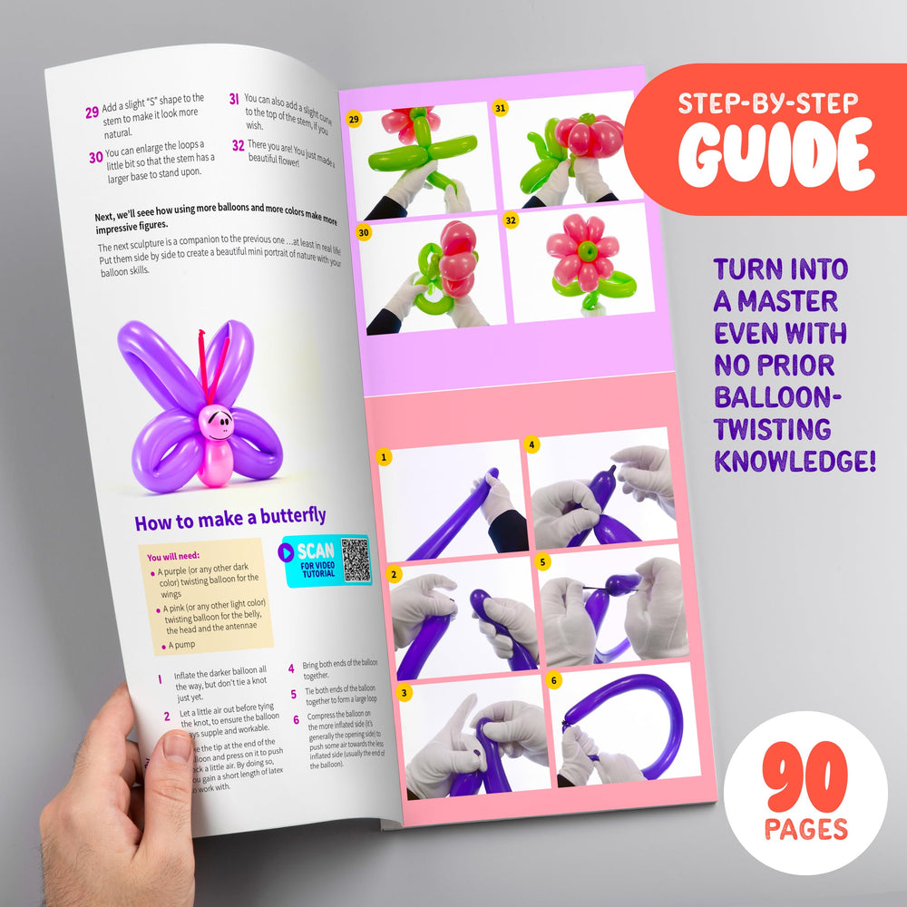 Dan&Darci instruction booklet guides kids through simple balloon designs.