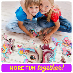 Dan&Darci Jumbo Unicorn Puzzle large pieces for easy handling and solo play.