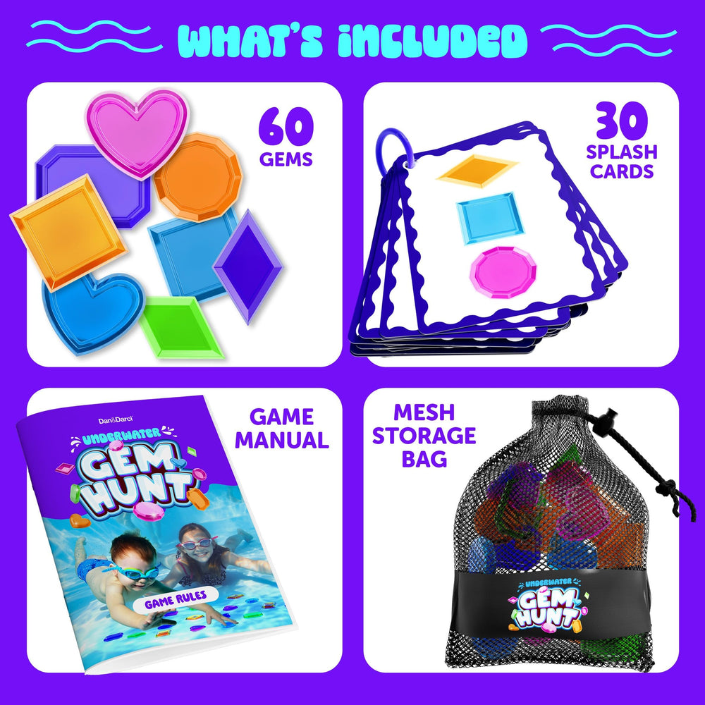 Dan&Darci Pool Gem Hunt splash cards for quick water scoring