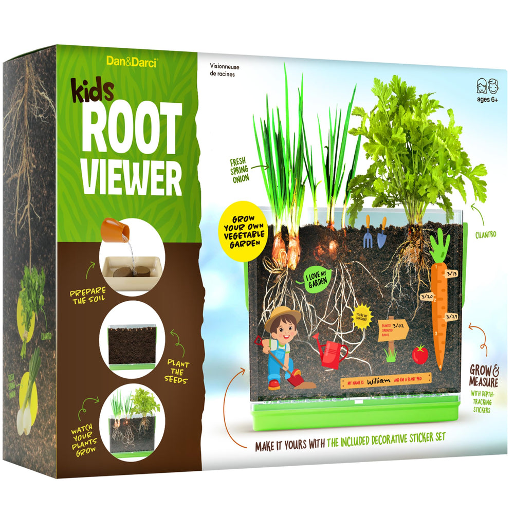 Dan&Darci root-viewer box transparent showcases root growth for hands-on science fun.