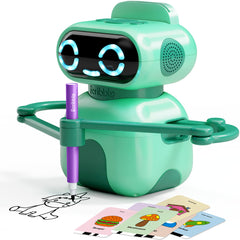 Dan&Darci Scribbly robot front view guiding kids through an easy drawing lesson