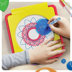 Dan-Darci Spiral Art Kit in use by a child creating a pattern.