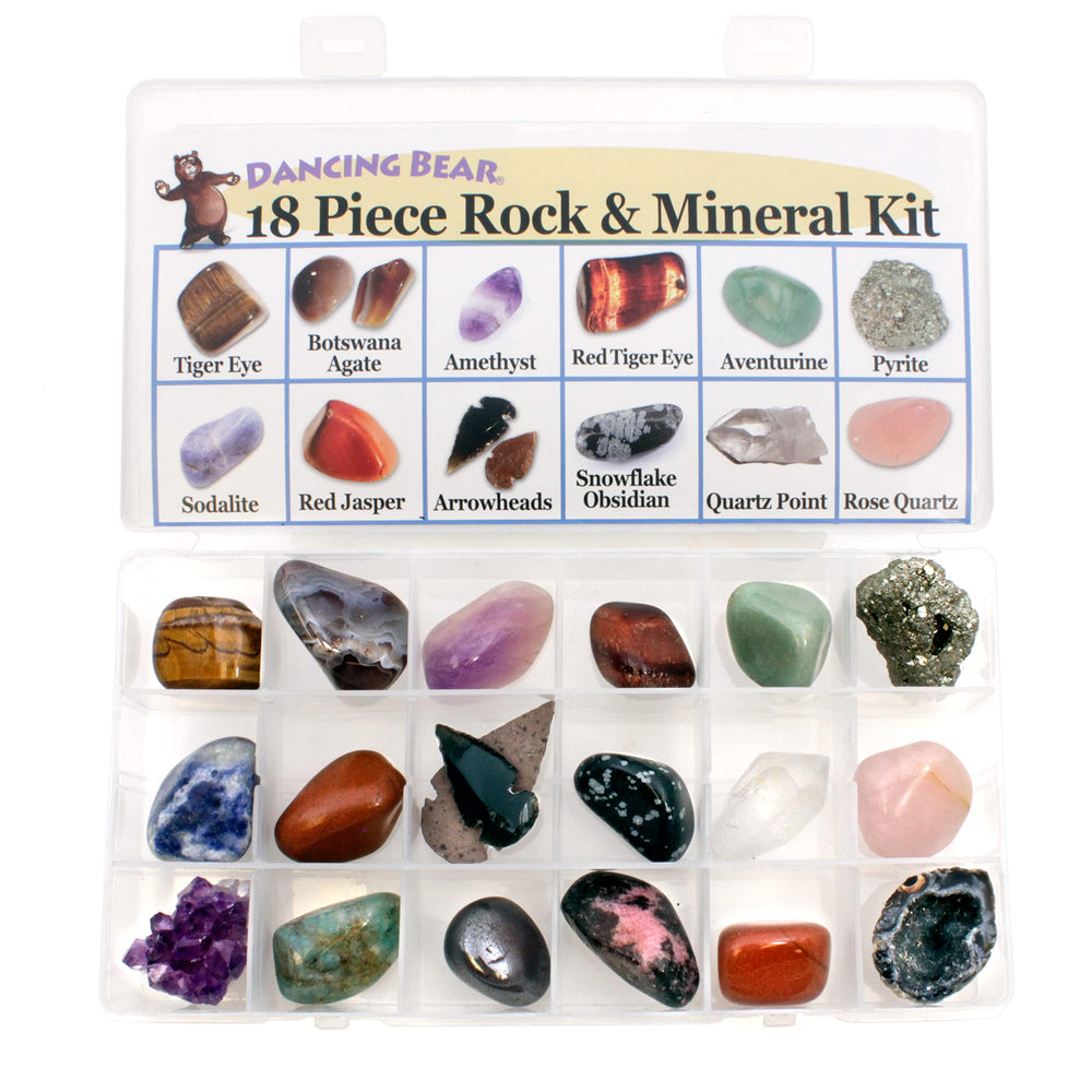 Dancing Bear color identification guide and hardness chart aiding stone recognition.