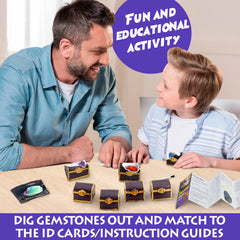 DANCING BEAR gemstone identification cards help match stones to fun geology facts.