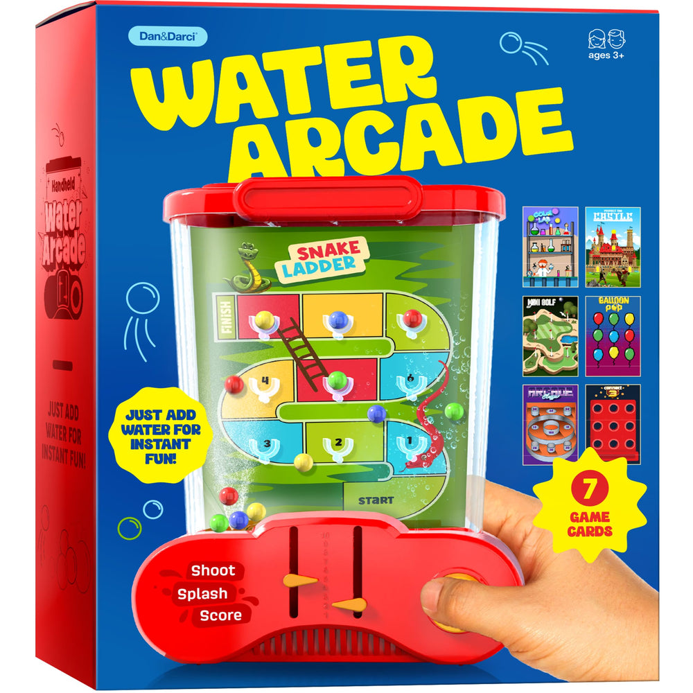 Dan&Darci handheld water game front view offers retro arcade fun for kids.