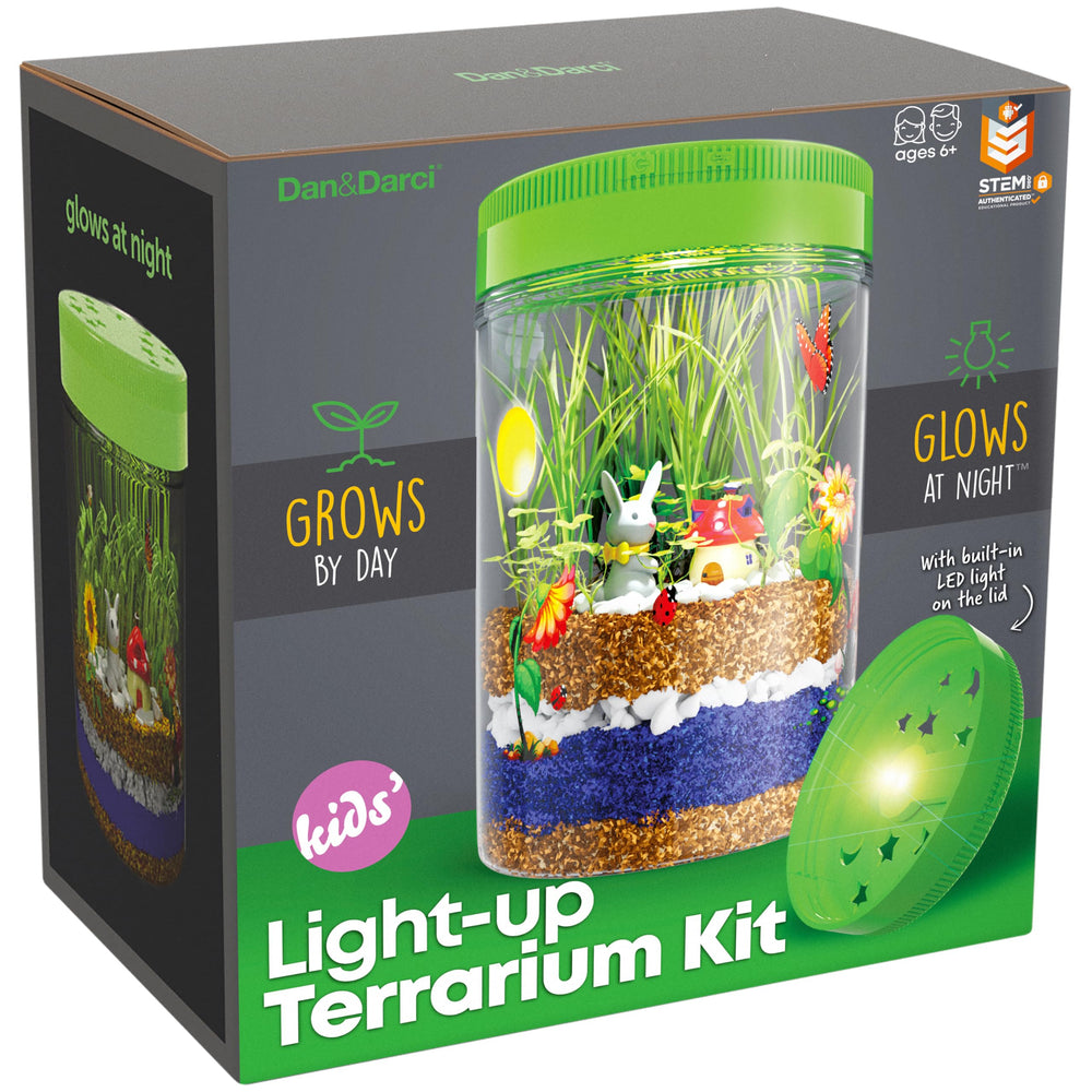 Dan&Darci light-up terrarium jar glows softly for nighttime tabletop ambience.