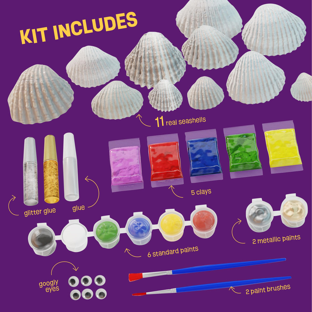 Dan&Darci metallic paints add shimmering accents to seashell designs