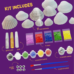 Dan&Darci metallic paints add shimmering accents to seashell designs