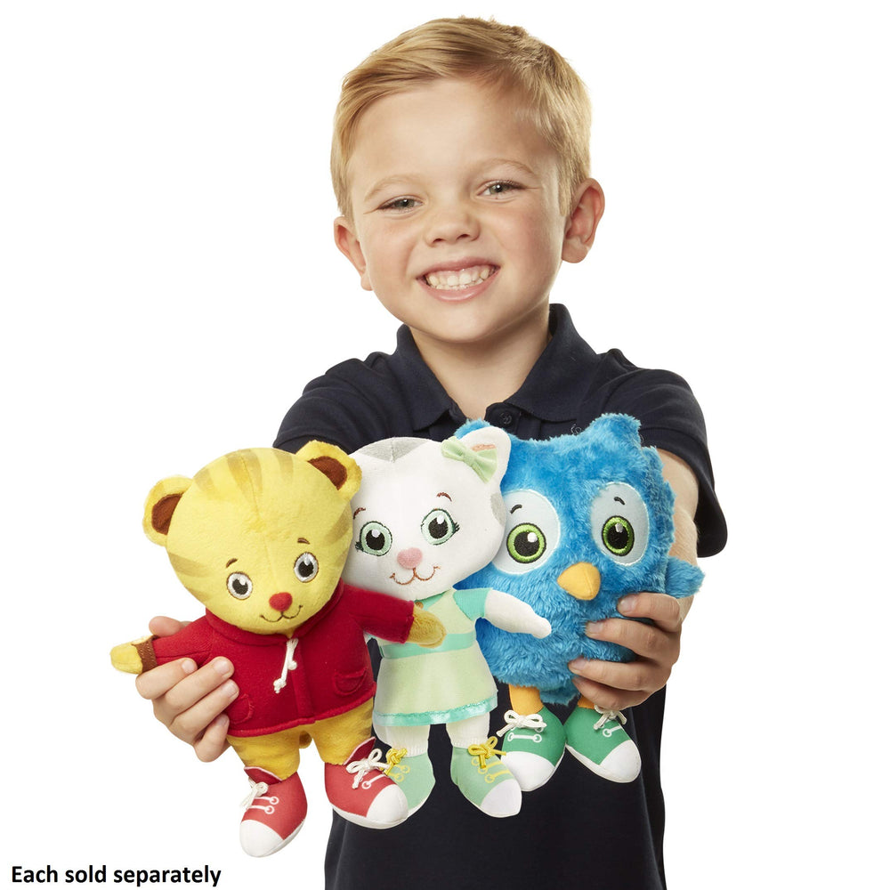 Daniel Tiger's Neighborhood mini plush showing sturdy stitching for frequent hugs.
