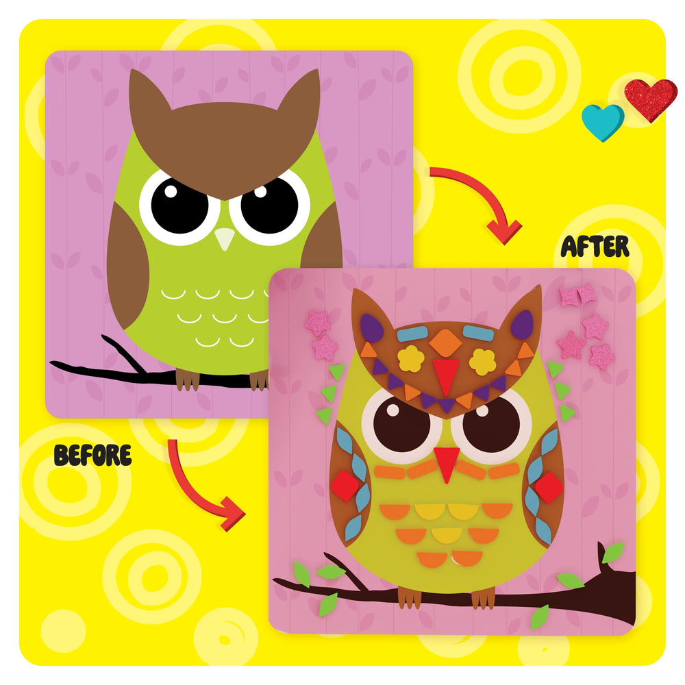 Dan&Darci foam sticker activity helps develop fine motor skills.