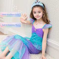 Danvren mermaid dress twirling pose for pretend play