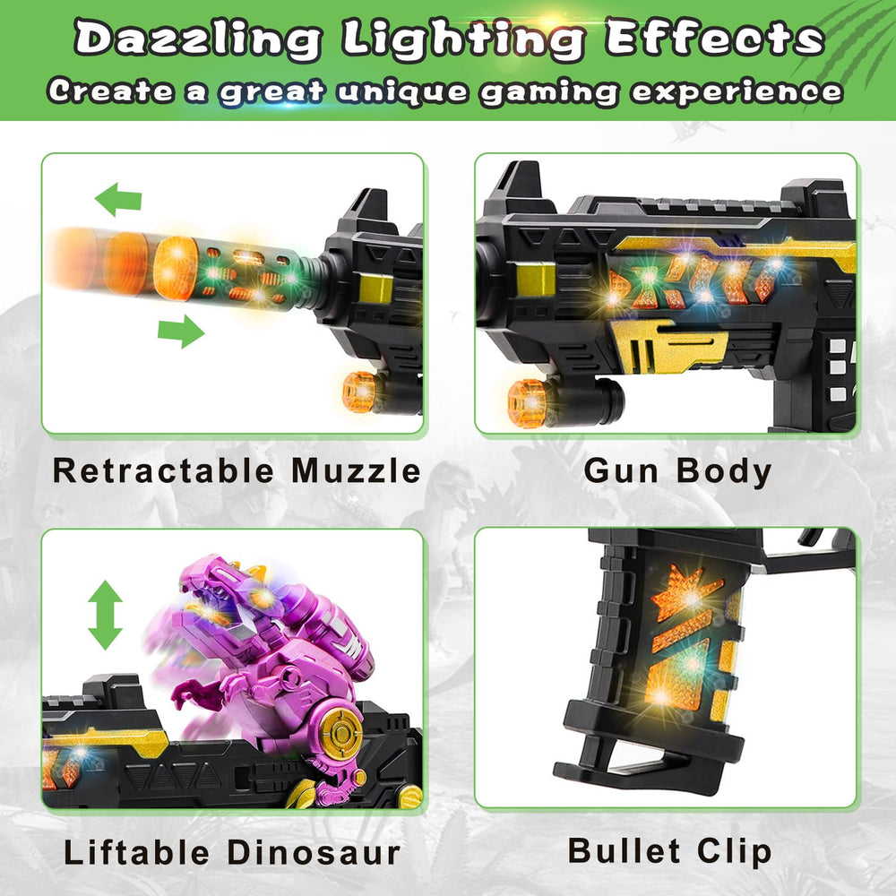 DaoDaoZhu dinosaur toy gun with rising figure adds dynamic action for storytelling fun
