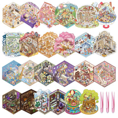 DAPUTOU 3D scene kit box for imaginative play and decorative mini-world creation.
