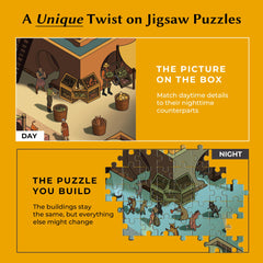 Da Vinci's Room Time Warp Night-Magic puzzle captures mysterious hues for an immersive evening activity.