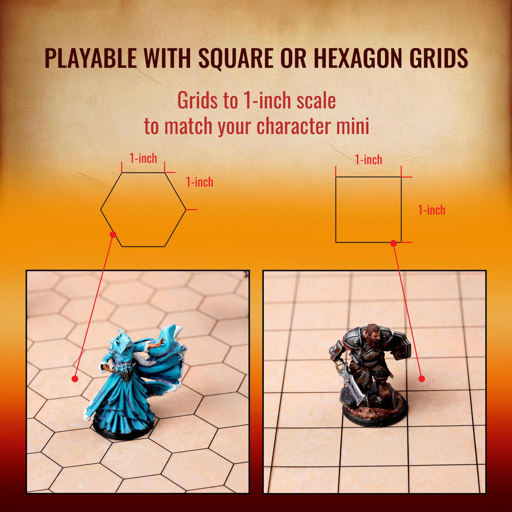 Da Vinci's Room clear acrylic grid hex mat enables hex-based tactics.