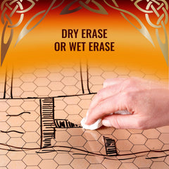 Da Vinci's Room dry erase mat supports quick map updates.