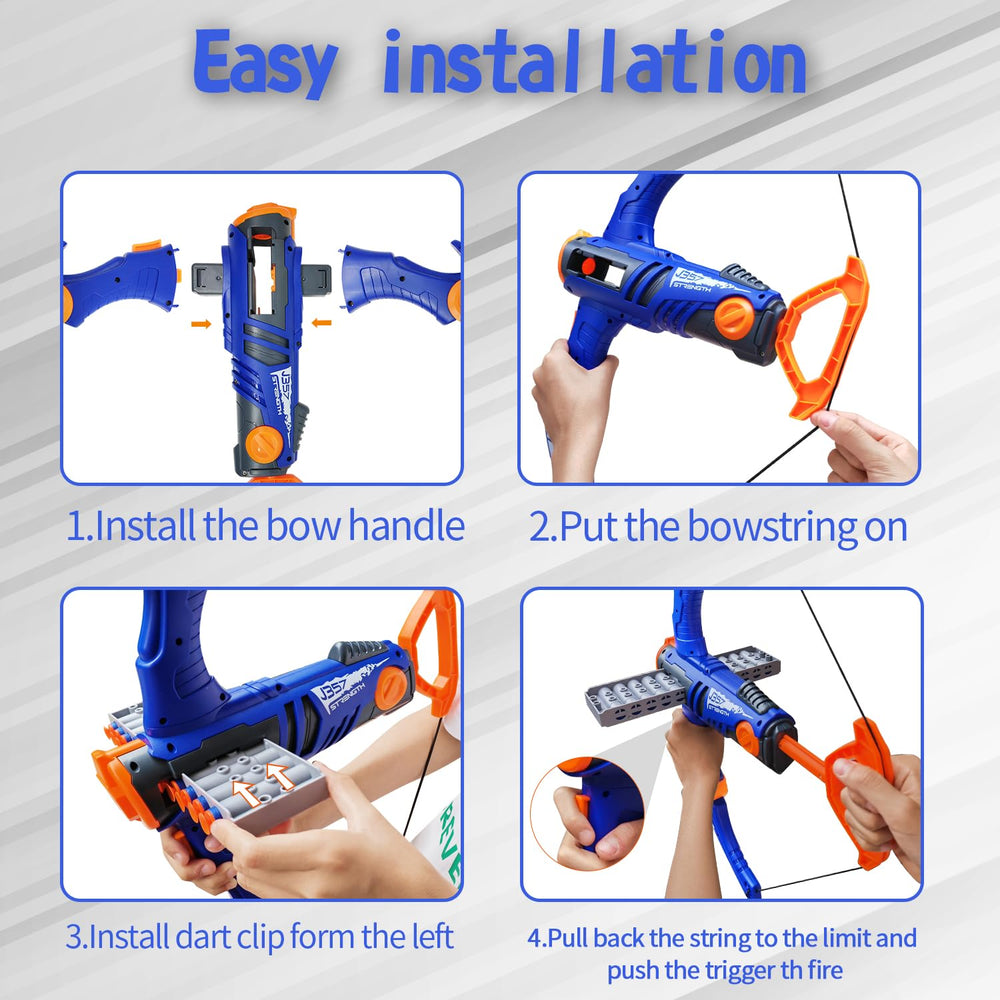 Dawnuph 12-dart clip with foam darts close-up showing rapid reload feature.
