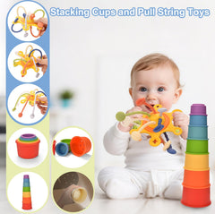Dazhshun tissue box toy offers sensory crunch and visual interest.