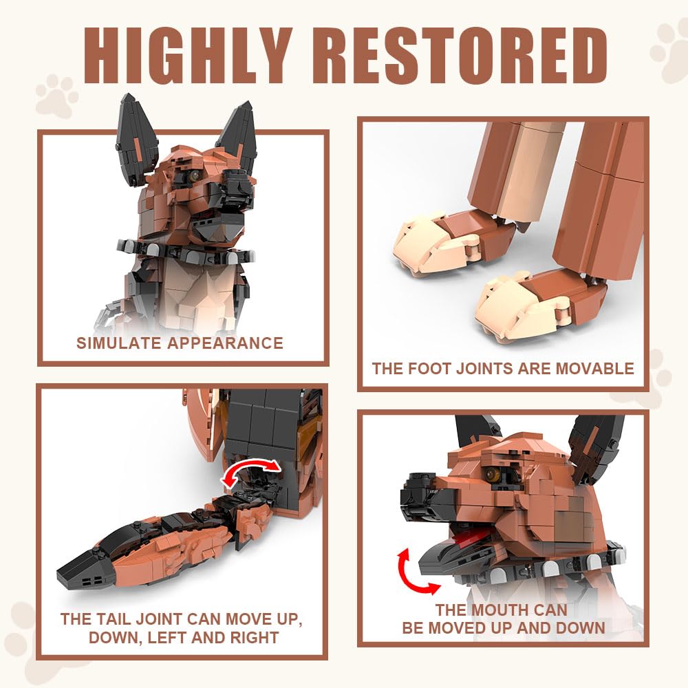DBBBRIXIFY German Shepherd building set box front showing packaging for gifting.