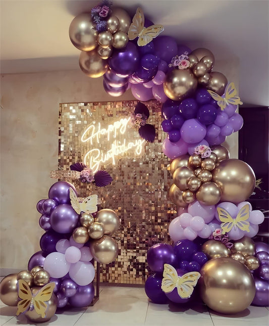 DCJHFJ purple balloon garland kit arch, ideal for a stunning baby girl backdrop