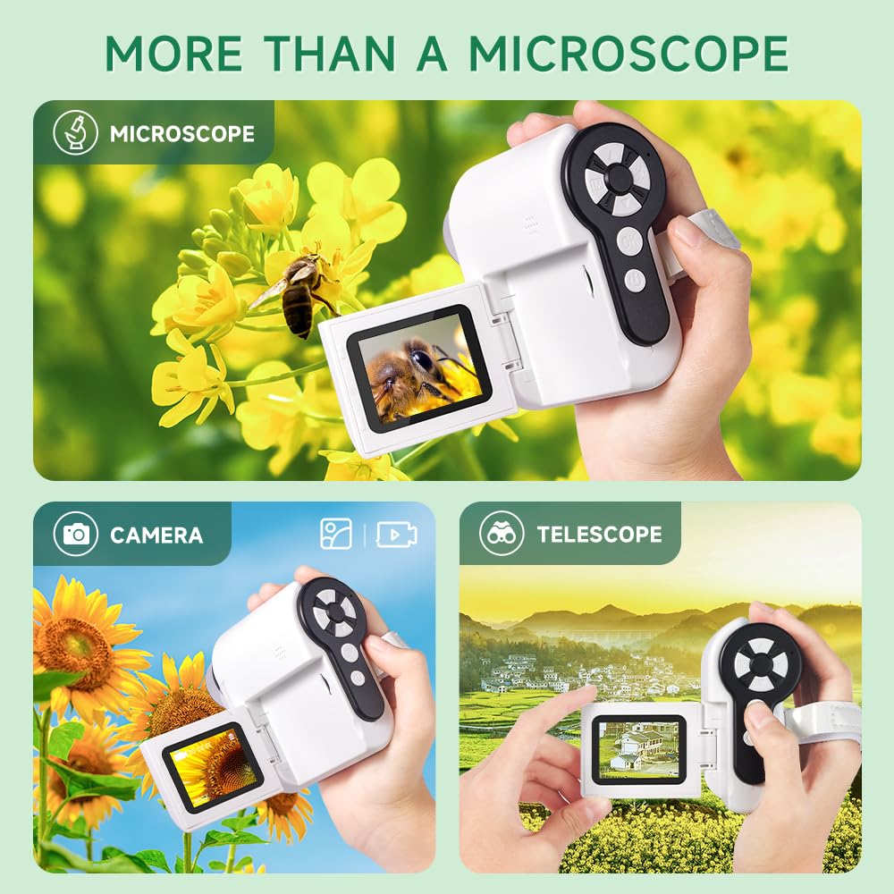 Dcorn Kids Microscope 100x-1000x magnification captures tiny details vividly