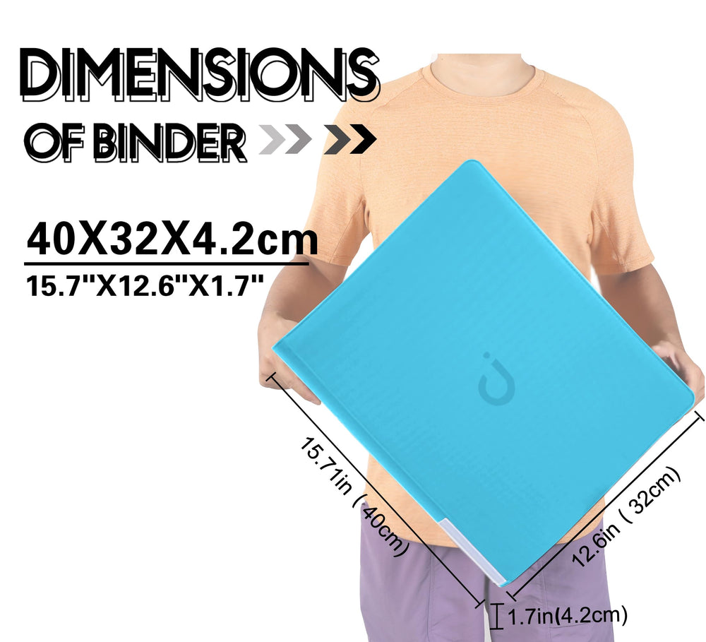 D DACCKIT Toploader Binder C side view turquoise showing rigid frame and padding