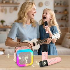 DEABOLAR wireless microphones pair supports dynamic sing-alongs and quick setup.