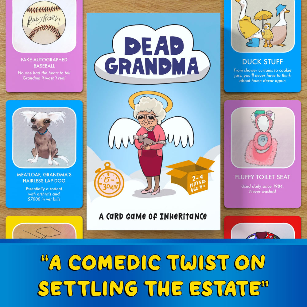 Dead Grandma card game 2-4-players: ideal for small gatherings and lively family competition