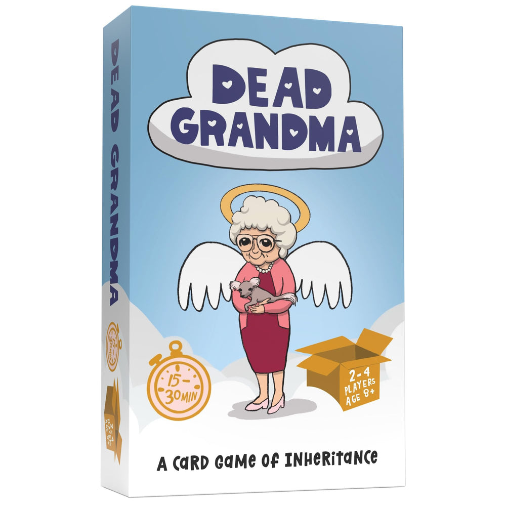Dead Grandma card game items-inheritance: fun family debate about Grandma's treasures for lively game night