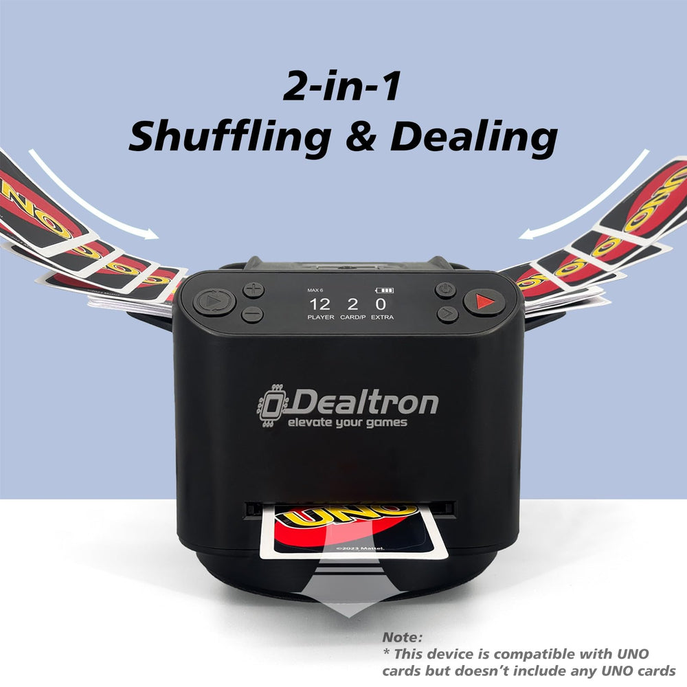 Dealtron Shadow Black shuffler with eight remotes enables easy dealing.