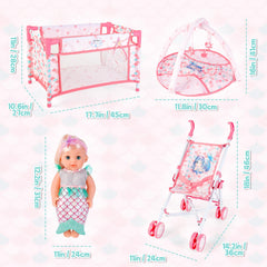 deAO 12-inch doll included; ready-for-play companion right away.