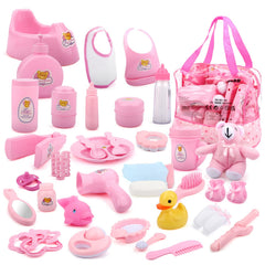 deAO 40-piece doll accessories bag with organized storage for on-the-go play