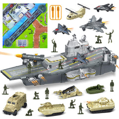 deAO aircraft carrier playset at sea boosts imaginative military play
