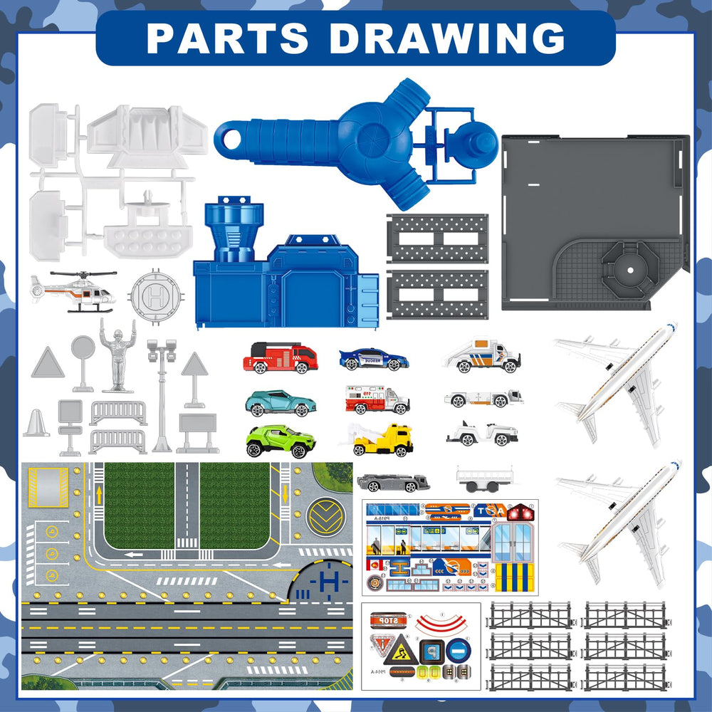 deAO airport playset encourages collaborative storytelling and role play