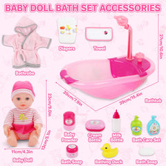 deAO Baby Doll Bath Set included accessories expand pretend play scenarios