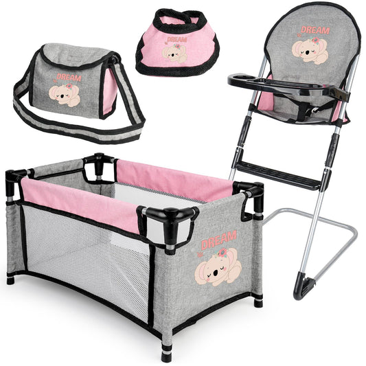 deAO baby doll bed for cozy pretend naps and nurturing play.
