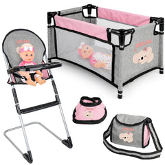 deAO baby doll high chair for feeding-themed role play.