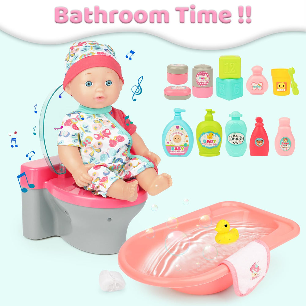 deAO bath tub scene enhances water-play and bath-time pretend play