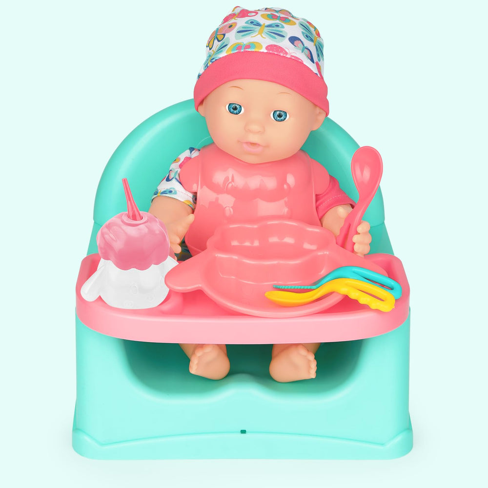 deAO feeding set with bottle and cutlery supports nurturing play