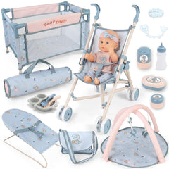 deAO baby doll set doll stroller for imaginative on the go play