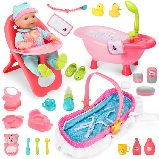 deAO Baby Doll Set high chair for realistic nurturing play and seating the doll
