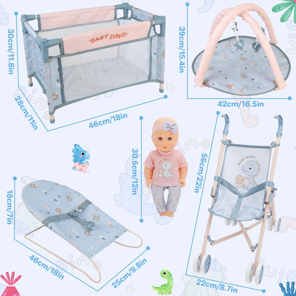 deAO baby doll set pacifiers and bottles for realistic care moments