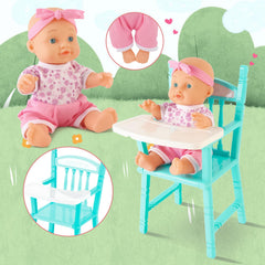 The deAO Baby Doll Set stroller enables portable pretend play on the go.